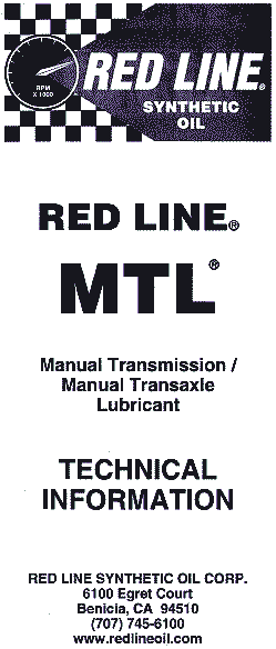 Red Line MTL tech info cover page