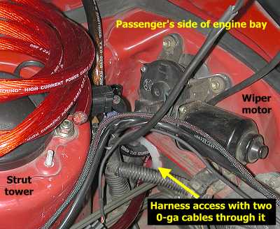 Dash panel access - engine bay passenger's side