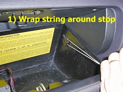 Glovebox - wrap string around stop
