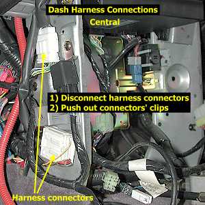 Dash - harness connections, central