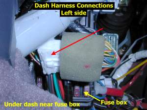 Dash - harness connections, left side 2