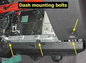 Dash - mounting bolts, right side