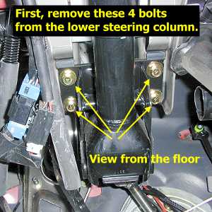 Steering column lower 4 bolts