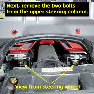Steering column upper 2 bolts