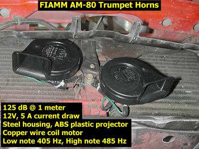 FIAMM AM-80 horns installed