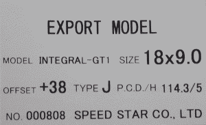 SSR GT1 wheel ID tag