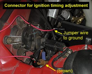 Ignition timing adjustment connector 
