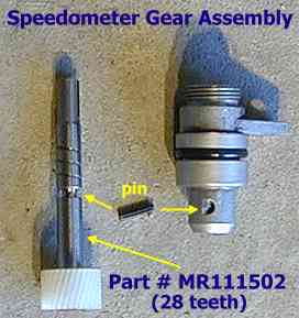Speedometer gear assembly apart