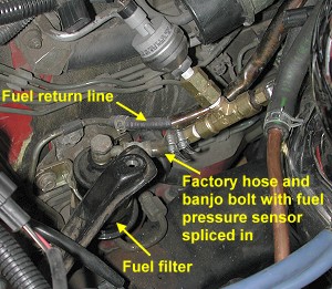 Fuel filter and return hose